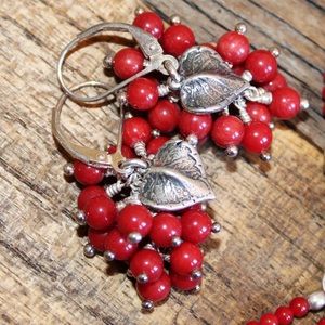 Autumn Red Coral Earrings
